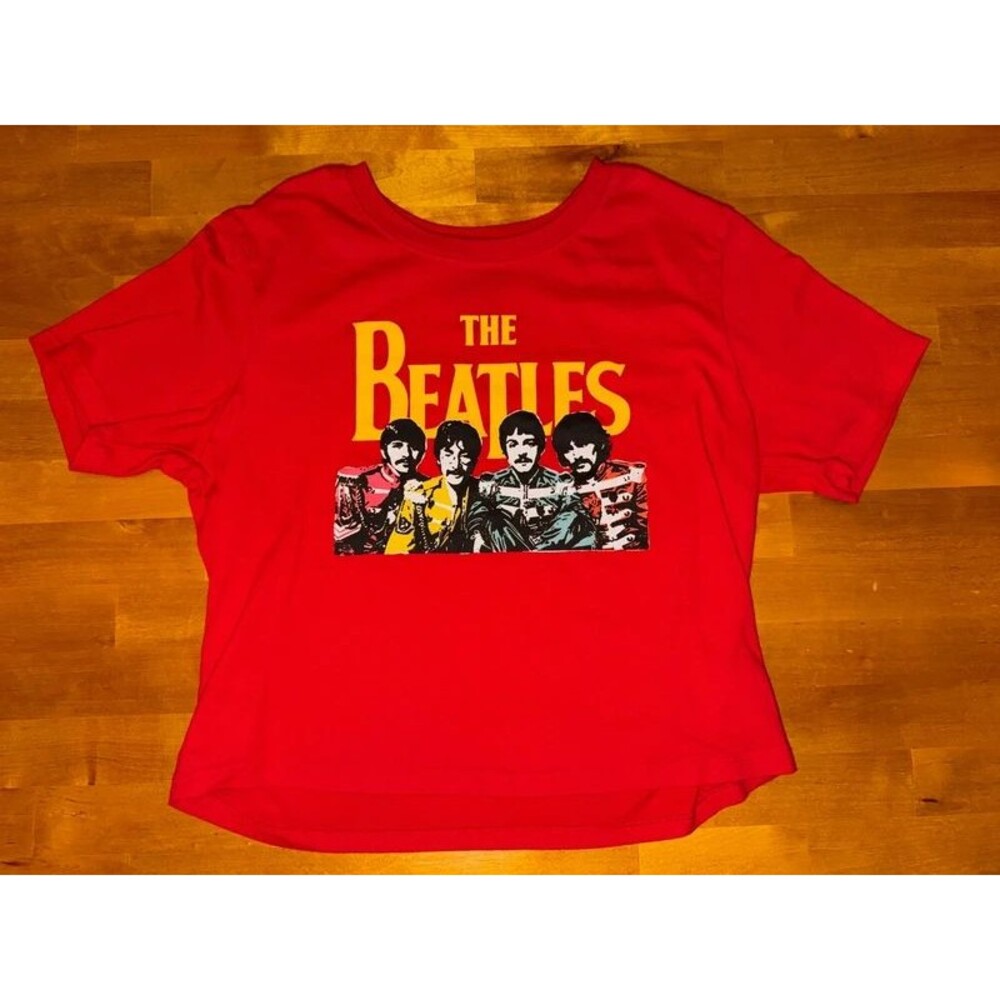 Women’s The Beatles Red Crop Top Size Medium